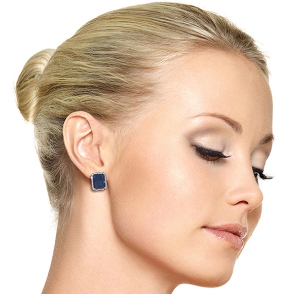 Galaxy Gold Products Jewelry - FRENCH CLIPS EARRING WITH DIAMONDS & SAPPHIRES